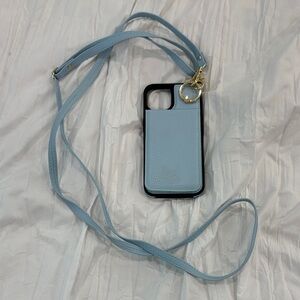 Elegant Light Blue Phone Case with Strap